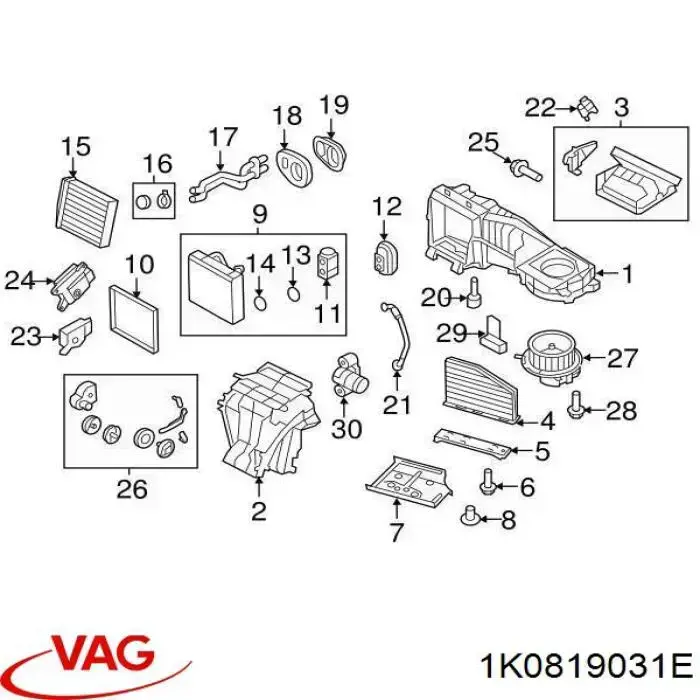 Купити 1K0819031E VAG Теплообмінник