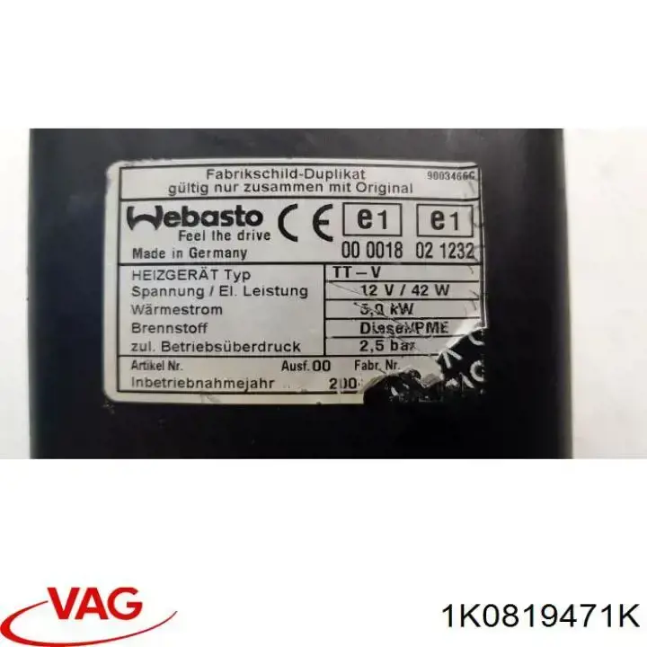  1K0819471K VAG