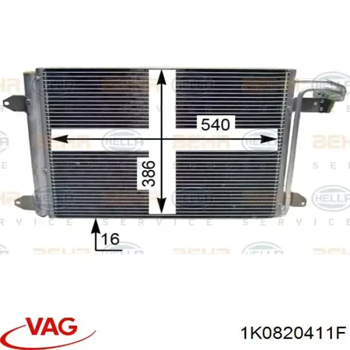 1K0820411F VAG радіатор кондиціонера