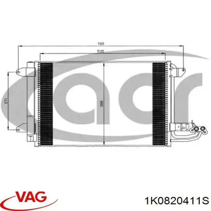 Конденсатор кондиціонера VAG 1K0820411S ціна, від 44.30 USD