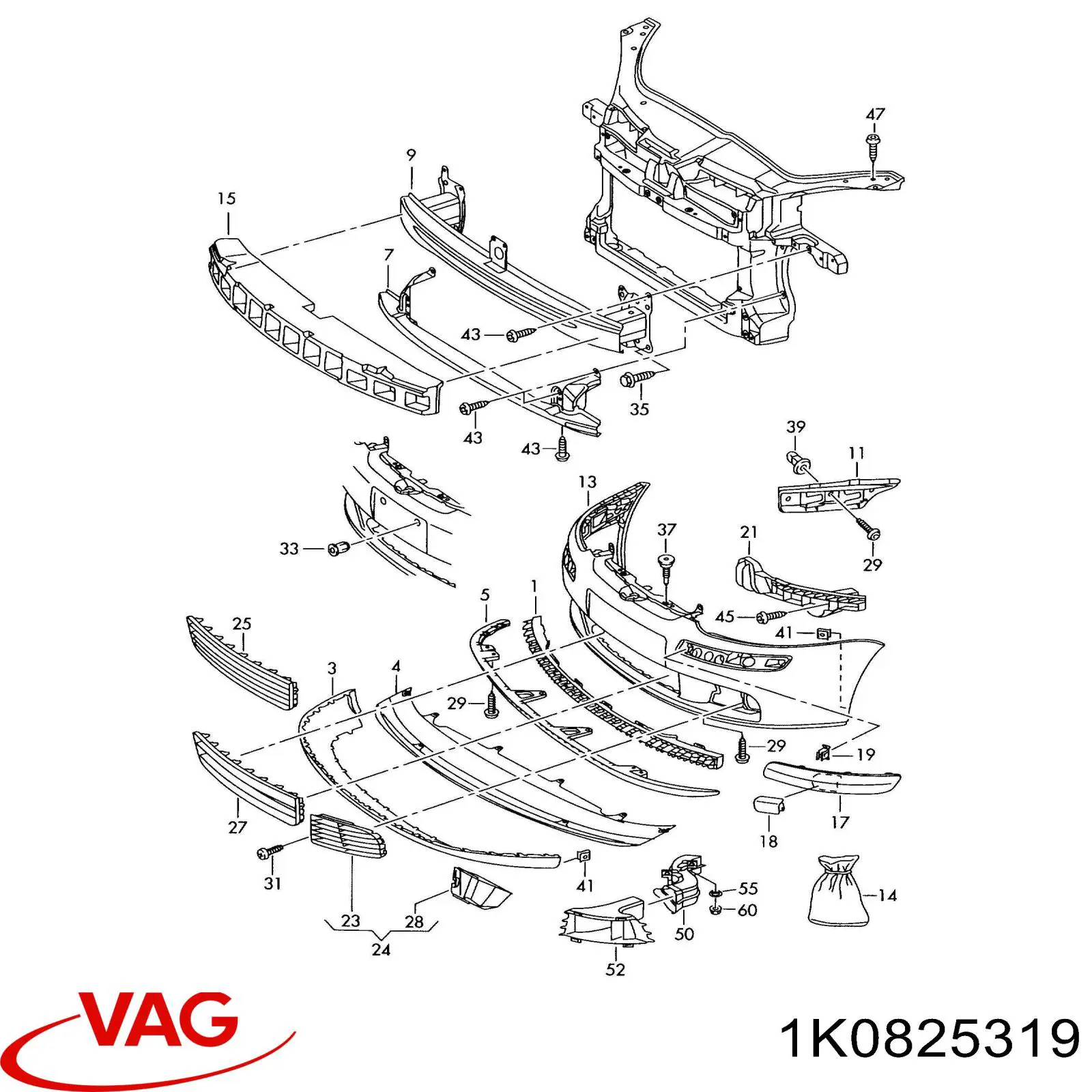  VAG 1K0825319 ціна, від 126.30 USD