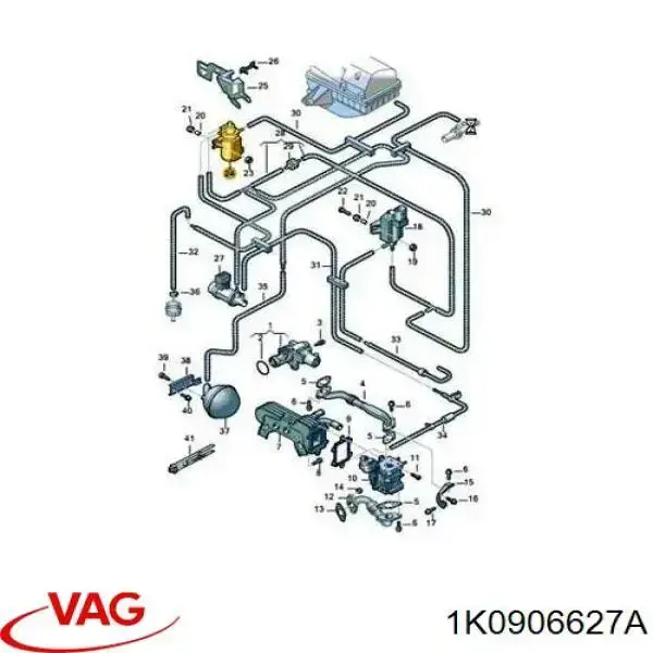 Клапан соленоїд регулювання заслонки EGR VAG 1K0906627A ціна, від 12.61 USD