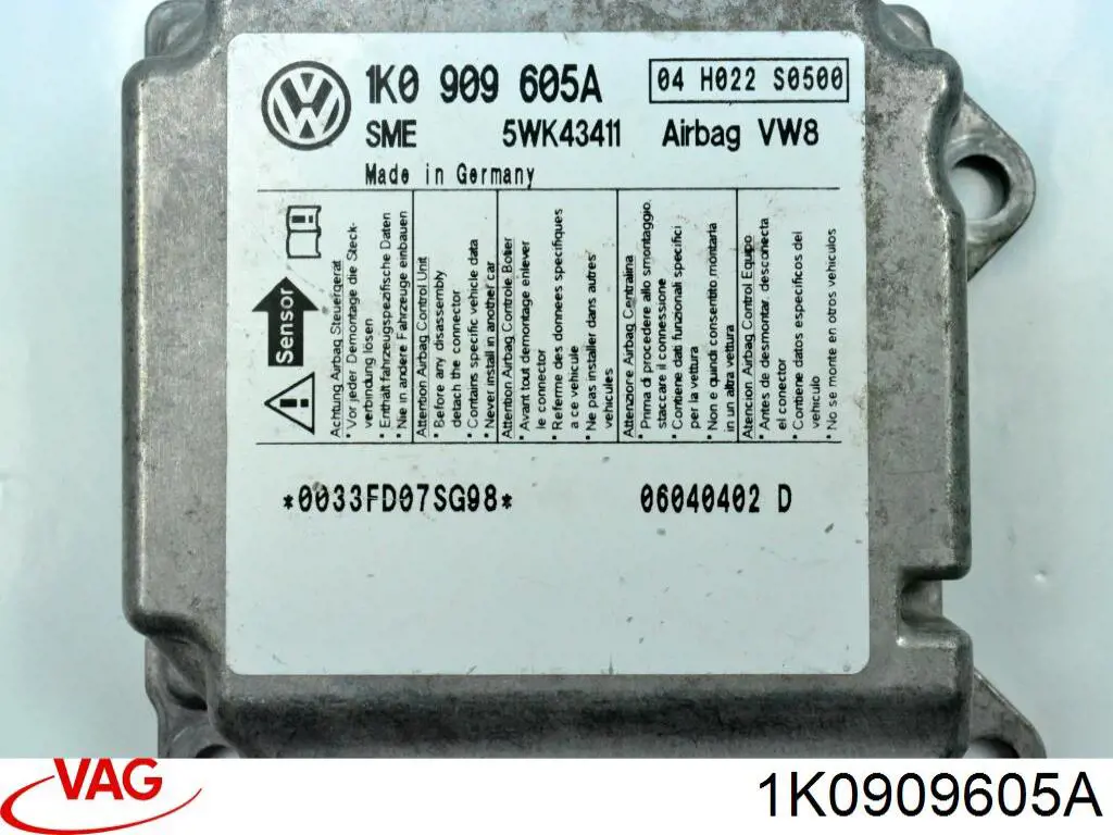 Модуль-процесор керування подушки безпеки VAG 1K0909605A ціна, від 8.51 USD