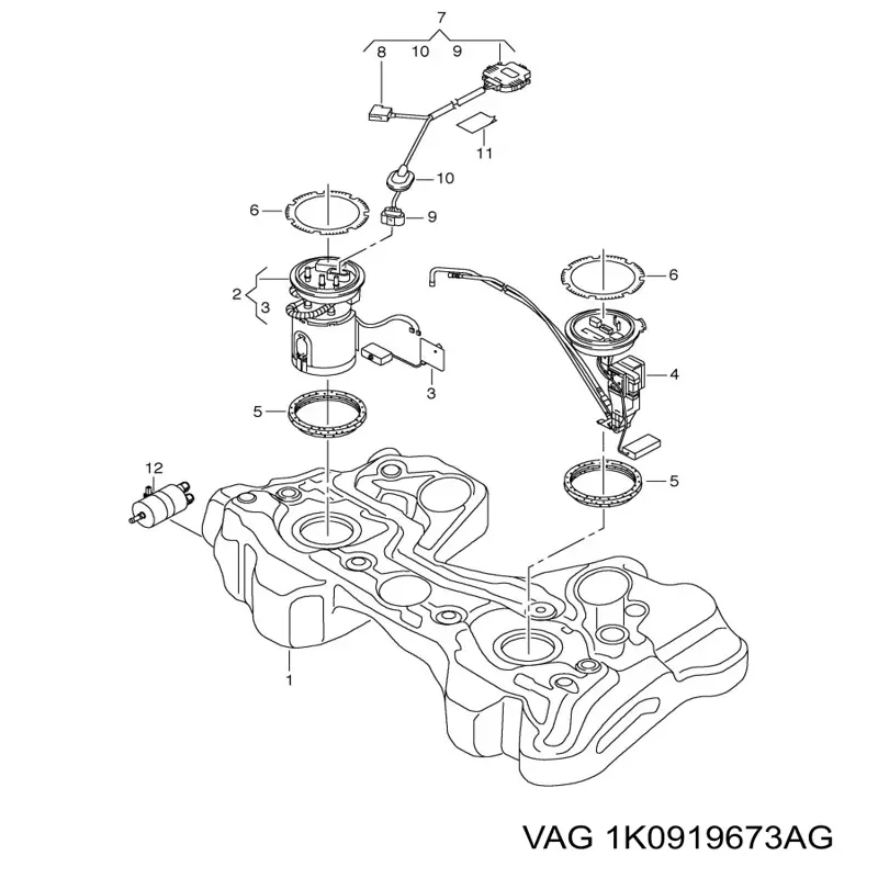 Датчик рівня палива в баку 1K0919673AG VAG