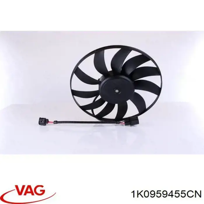 Купити 1K0959455CN VAG Електровентилятор охолодження в зборі (двигун + крильчатка), лівий