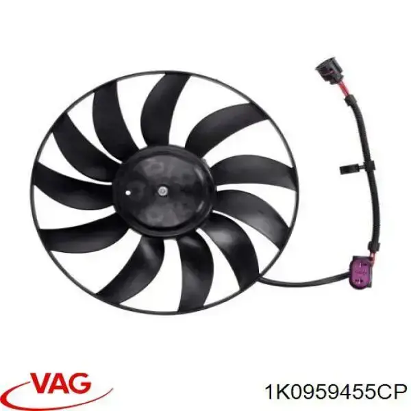 Купити 1K0959455CP VAG Електровентилятор охолодження в зборі (двигун + крильчатка), лівий