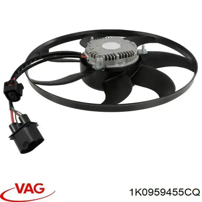 Купити 1K0959455CQ VAG Електровентилятор охолодження в зборі (двигун + крильчатка), лівий