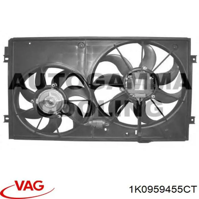 1K0959455CT VAG електровентилятор охолодження в зборі (двигун + крильчатка, правий)
