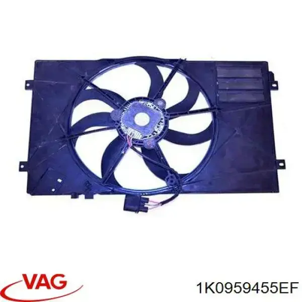 1K0959455EF VAG електровентилятор охолодження в зборі (двигун + крильчатка, лівий)