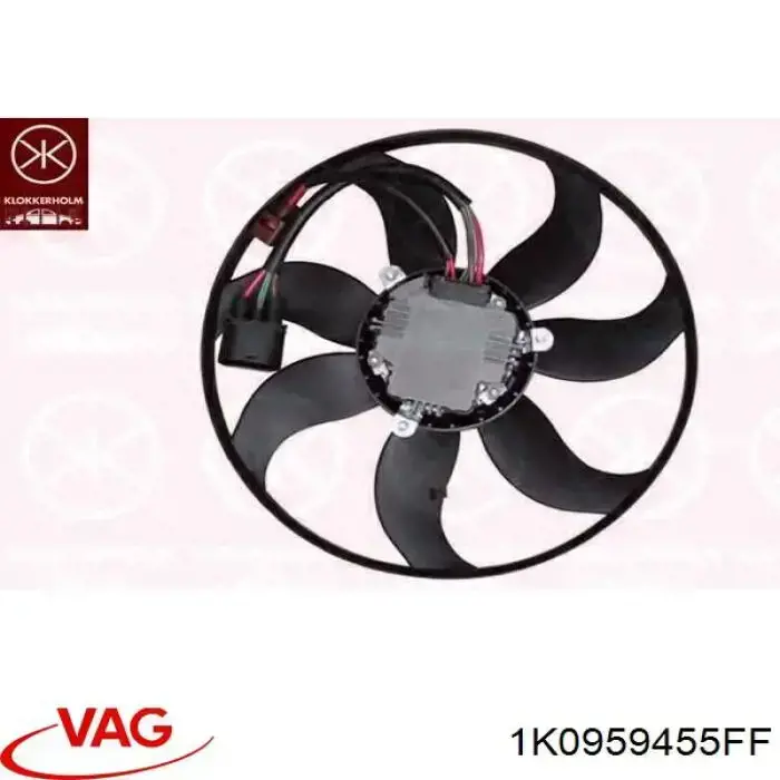 Купити 1K0959455FF VAG Електровентилятор охолодження в зборі (двигун + крильчатка), лівий