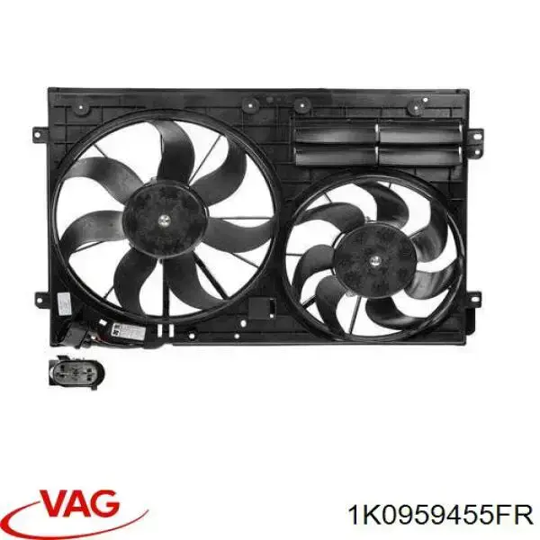 Купити 1K0959455FR VAG Електровентилятор охолодження в зборі (двигун + крильчатка), лівий