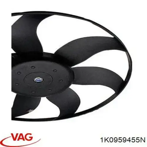 Купити 1K0959455N VAG Електровентилятор охолодження в зборі (двигун + крильчатка), лівий