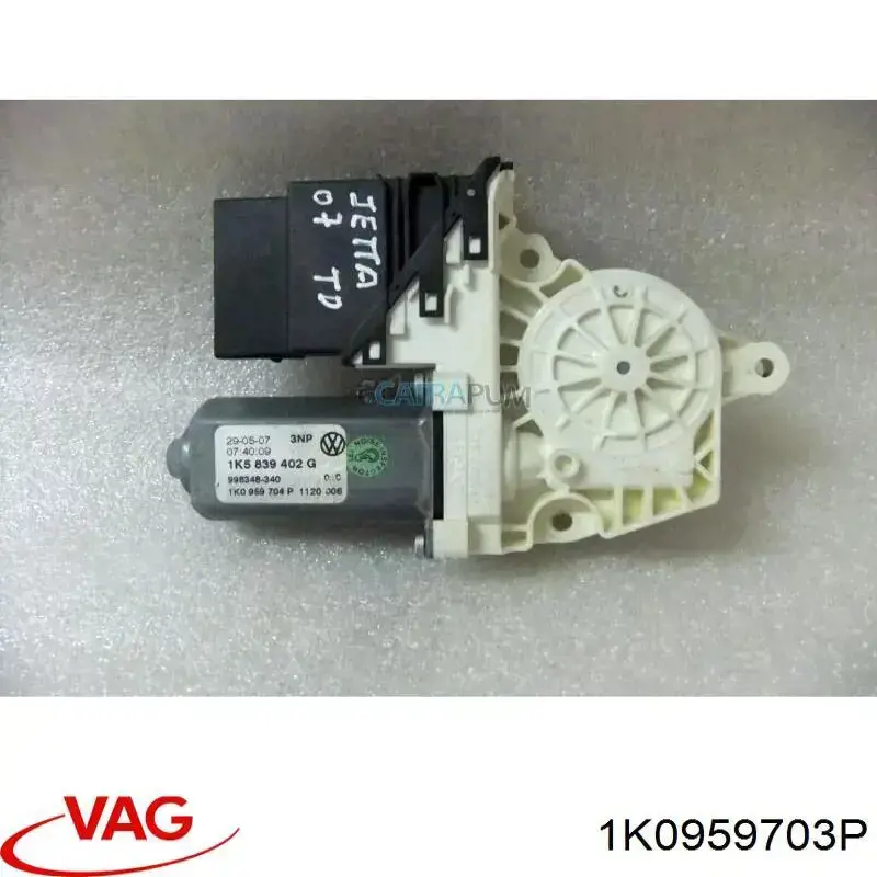 1K0959703P VAG Моторчик склопідйомника двері задніх, лівих