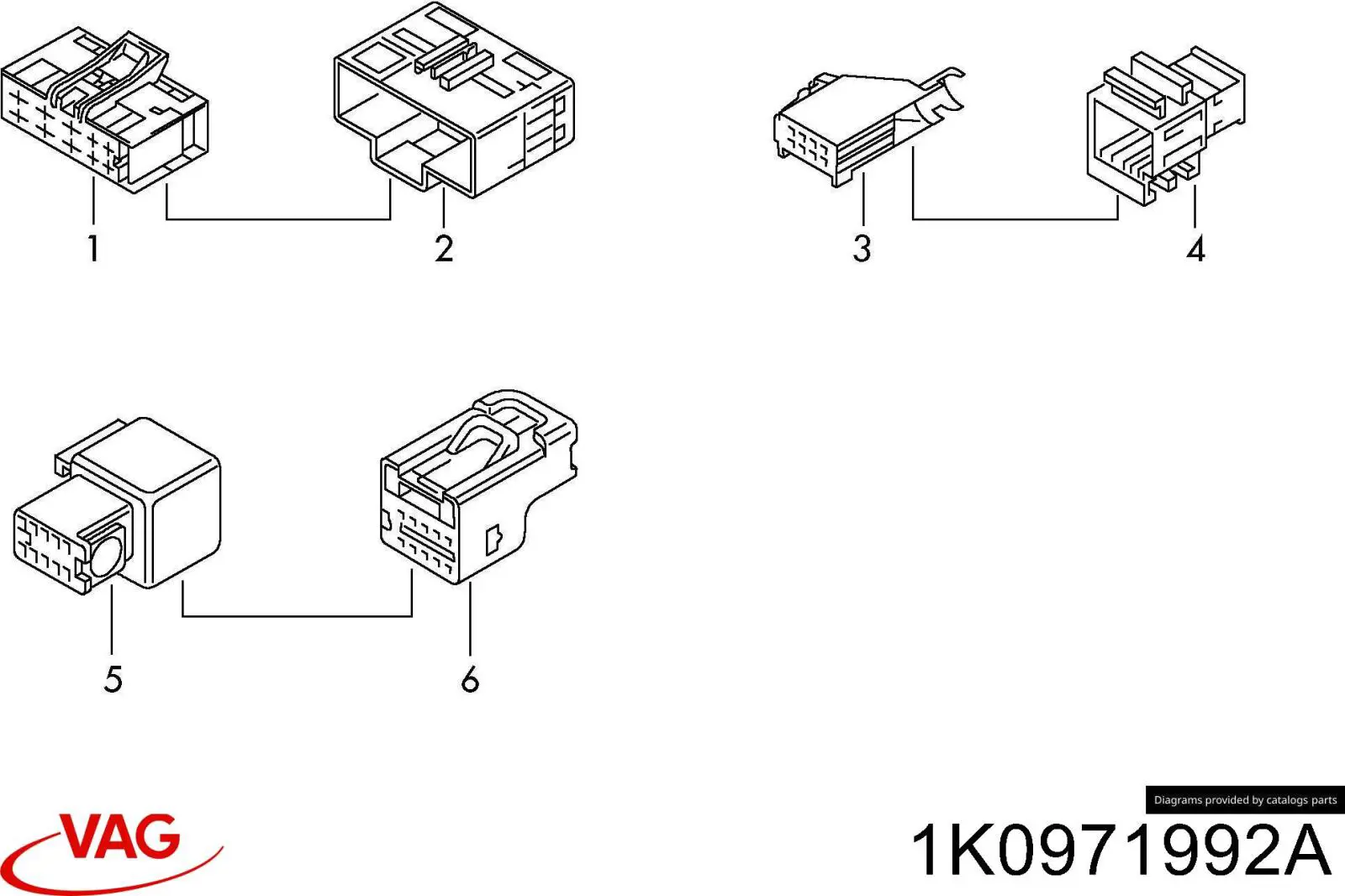  VAG 1K0971992A ціна, від 1.39 USD