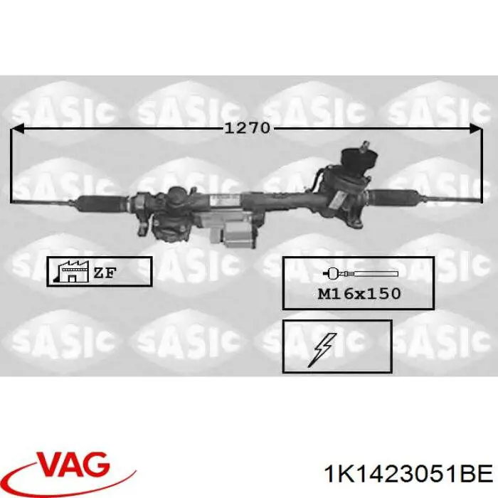 1K1423051BE VAG Рейковий рульовий механізм