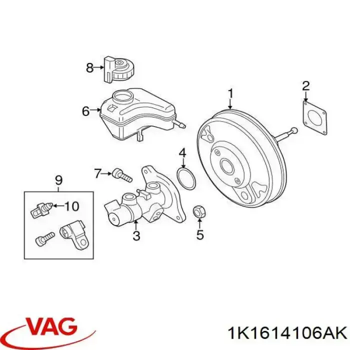 Вакуумника VAG 1K1614106BC ціна, від 470.68 USD