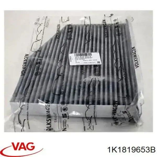 Купити 1K1819653B VAG Фільтр салону вугільний