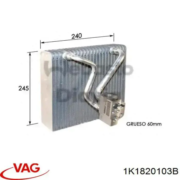 Випаровувач кондиціонера VAG 1K1820103B ціна, від 8.87 USD