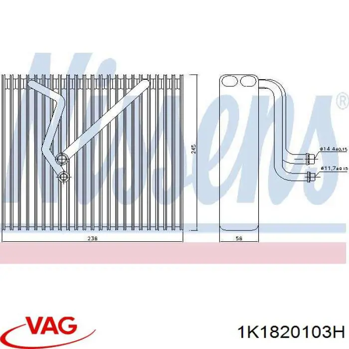 Купити Випаровувач кондиціонера Volkswagen Jetta VI 162, 163, AV3, AV2, AY2, AY3