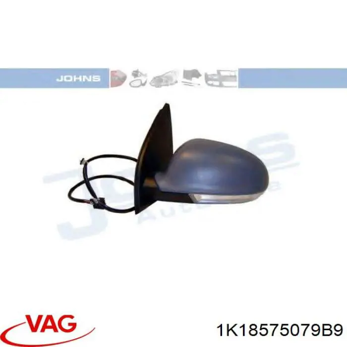 Ліве бічне дзеркало VAG 1K18575079B9 ціна, від 47.28 USD