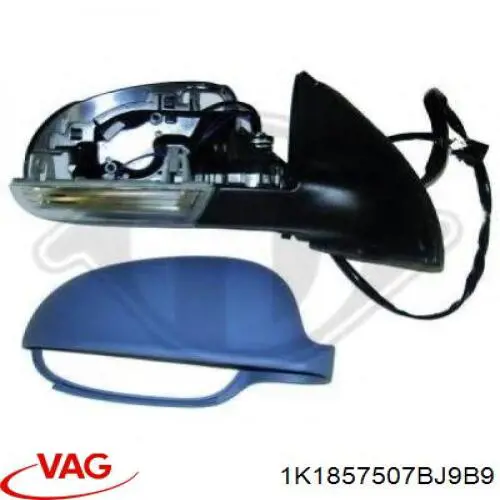 Корпус дзеркала заднього виду, лівого VAG 1K1857507BJ9B9 ціна, від 164.65 USD