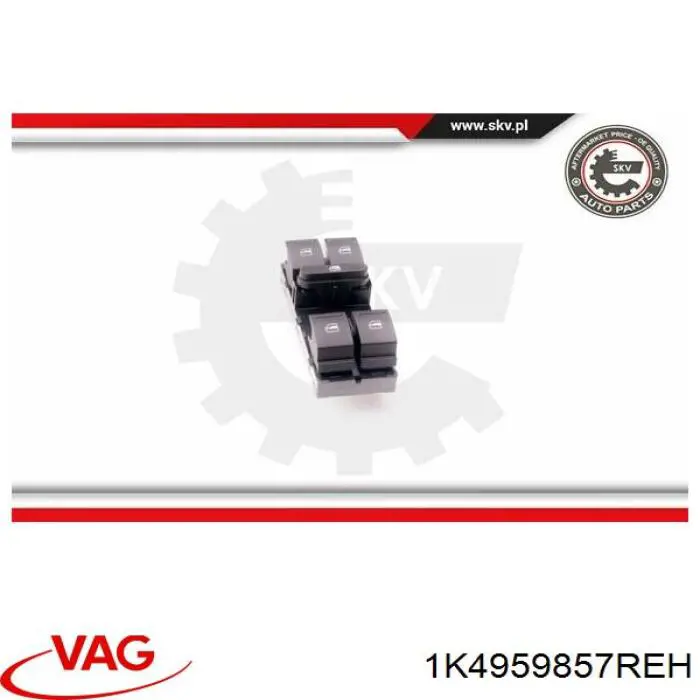Купити 1K4959857REH VAG Кнопковий блок керування склопідіймачами передній лівий