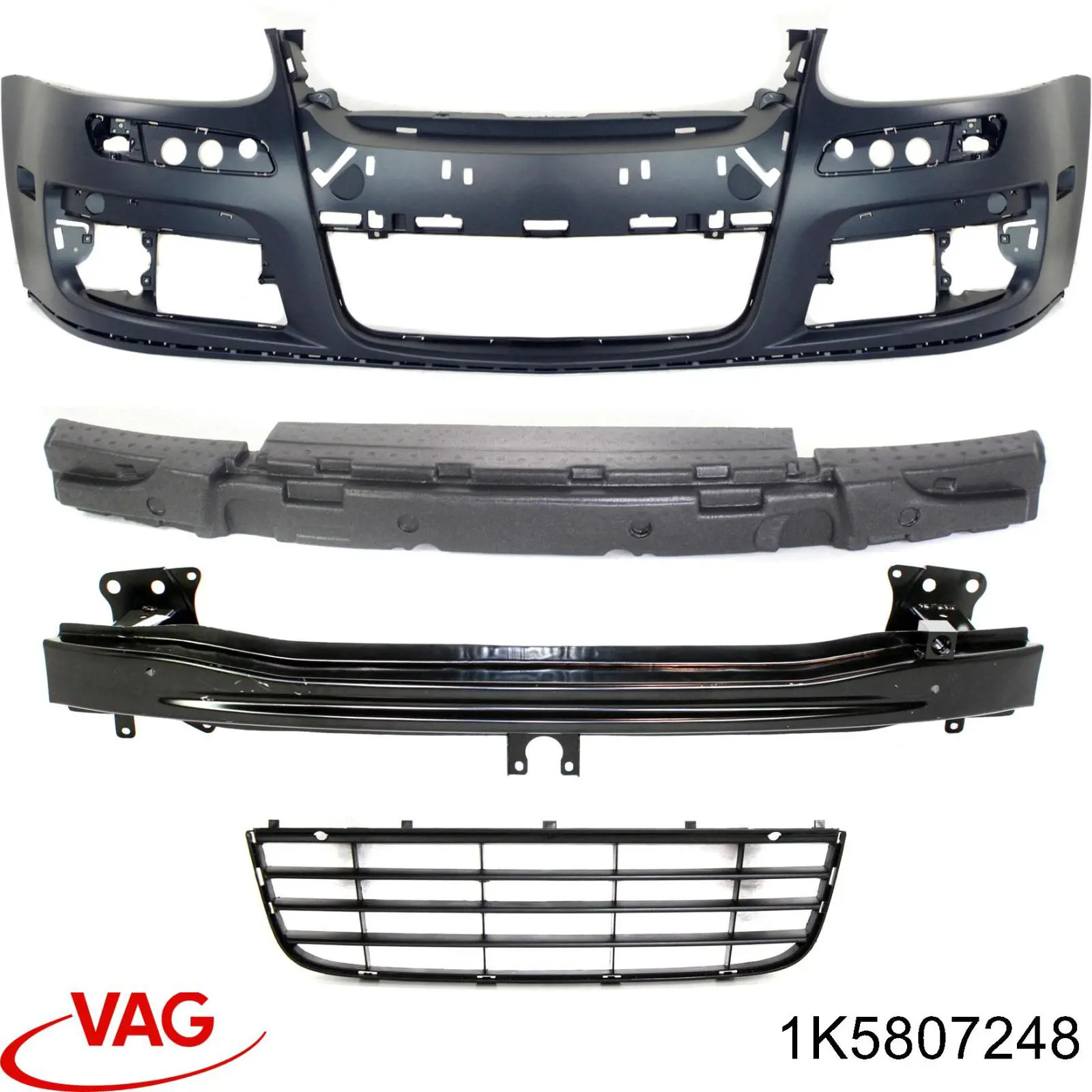 Абсорбер бампера переднього VAG 1K5807248 ціна, від 20.48 USD