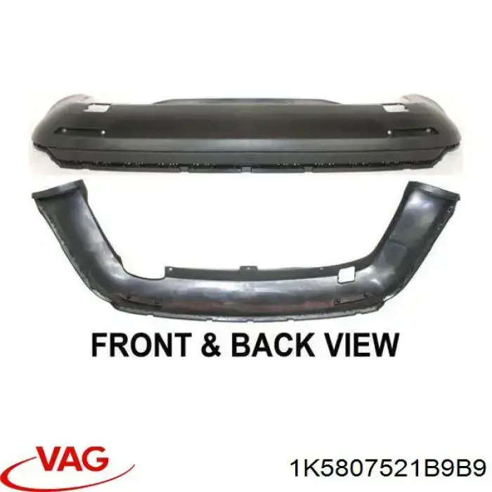 Фартух заднього бампера VAG 1K5807521B9B9 ціна, від 17.62 USD