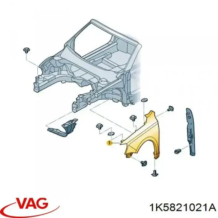 Купити 1K5821021A VAG Крило переднє ліве