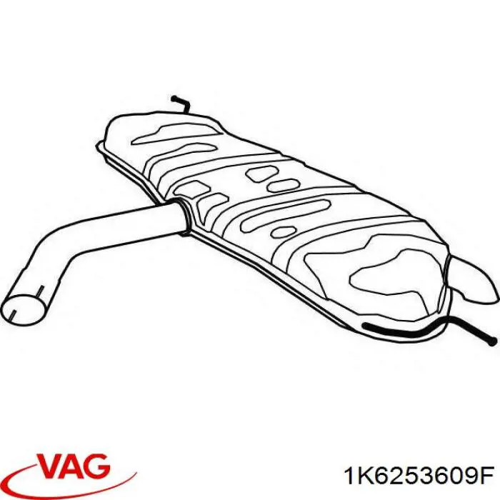 Вихлоп VAG 1K6253609F ціна, від 89.64 USD