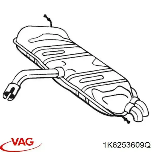 1K6253609Q VAG Глушник, задня частина