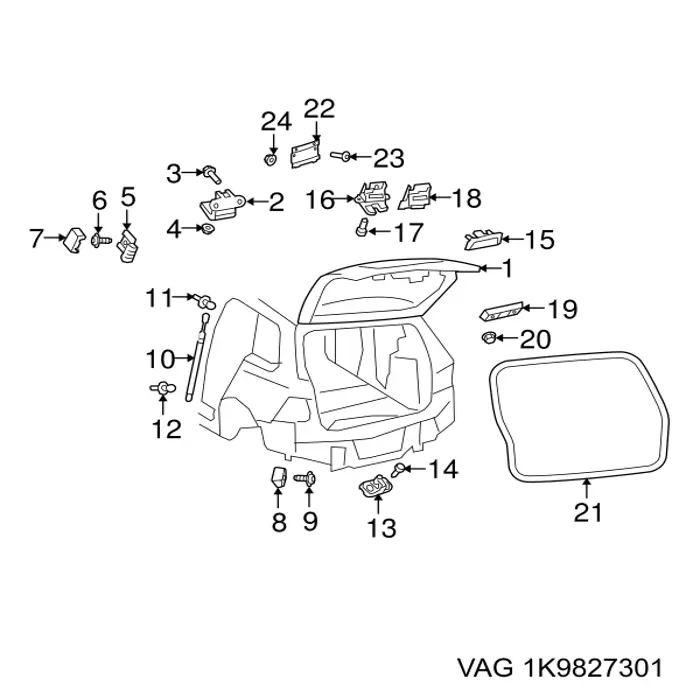  Петля задньої багажної, 3/5 -ої двері Volkswagen Golf 6