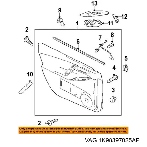  VAG 1K98397025AP ціна, від 38.01 USD