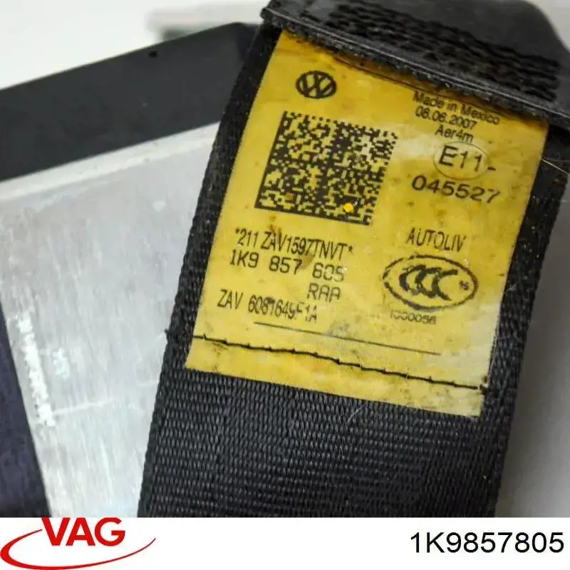 Пасок безпеки задній лівий VAG 1K9857805 ціна, від 12.22 USD