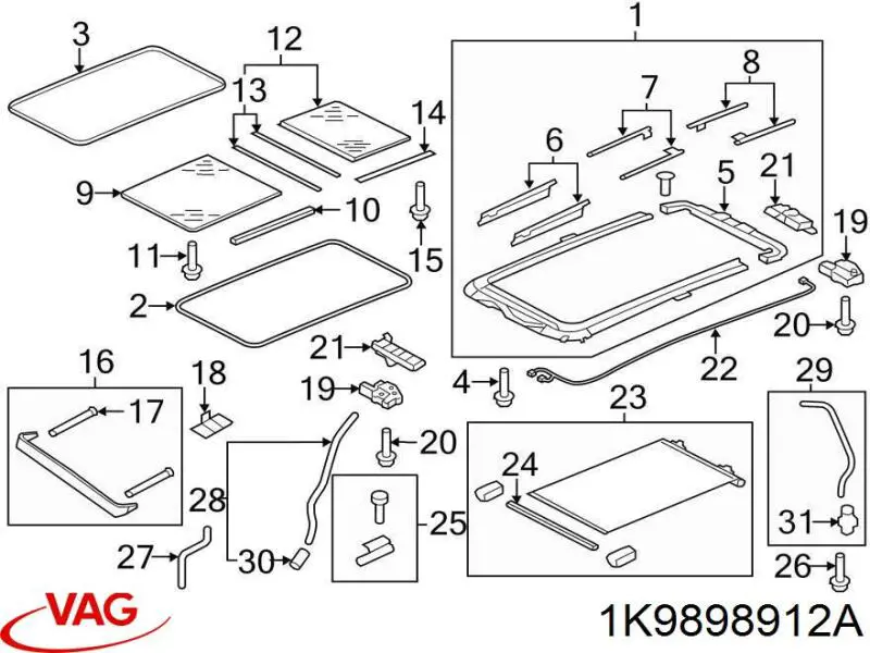  VAG 1K9898912A ціна, від 51.68 USD