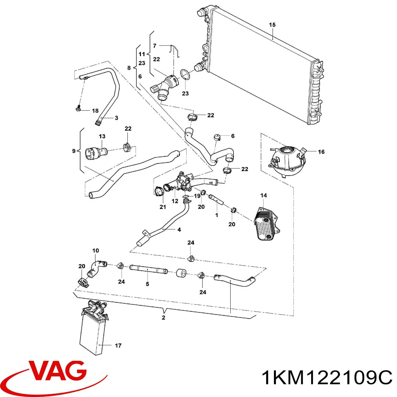  VAG 1KM122109C ціна, від 38.00 USD