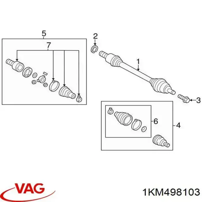 VAG5C0498103C Market (OEM) шрус внутрішній, передній