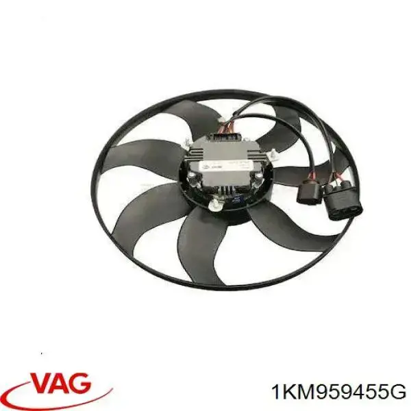 1KM959455G VAG електровентилятор охолодження в зборі (двигун + крильчатка, лівий)