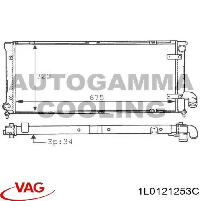 1L0121253C VAG Радіатор охолодження двигуна