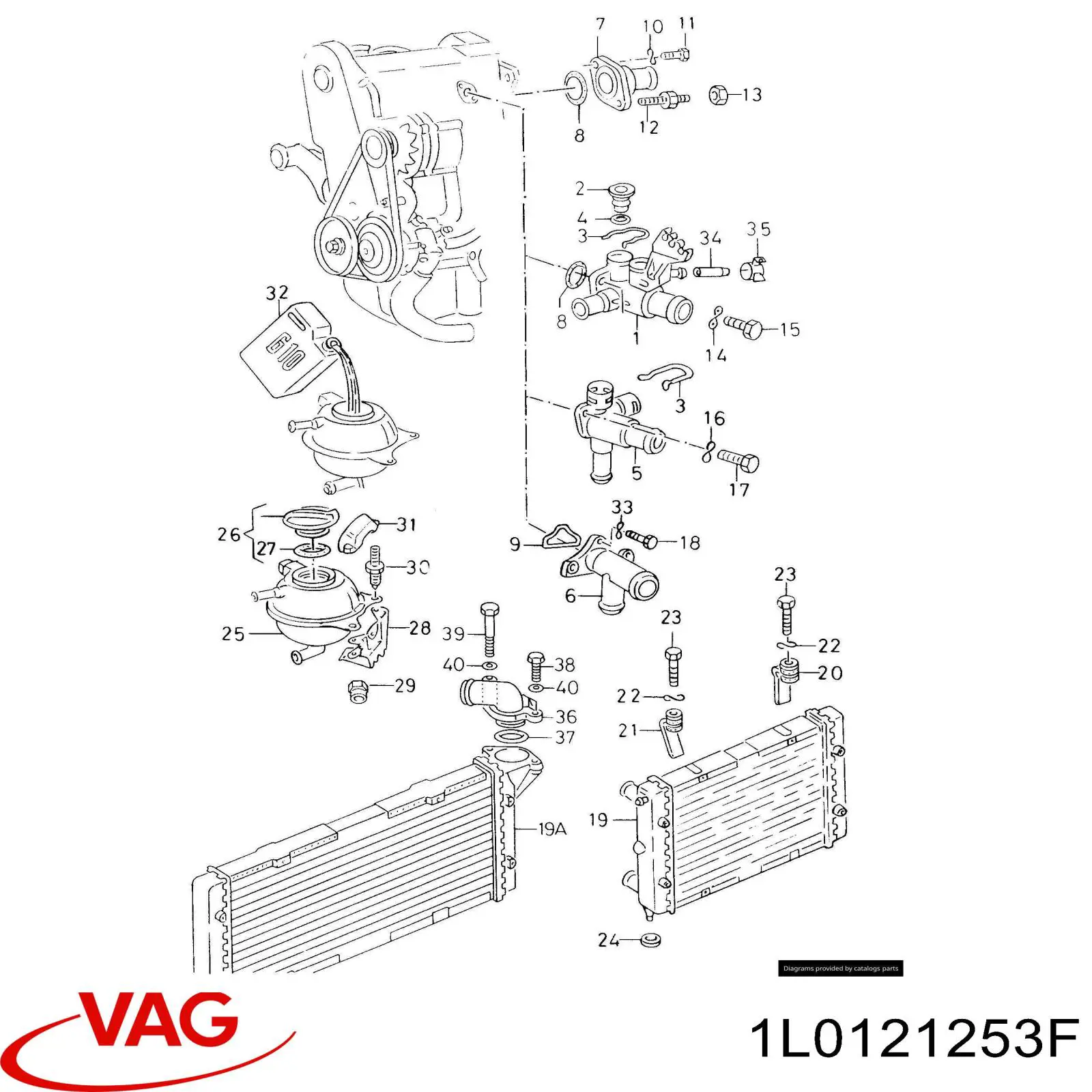 1L0121253F VAG Радіатор охолодження двигуна