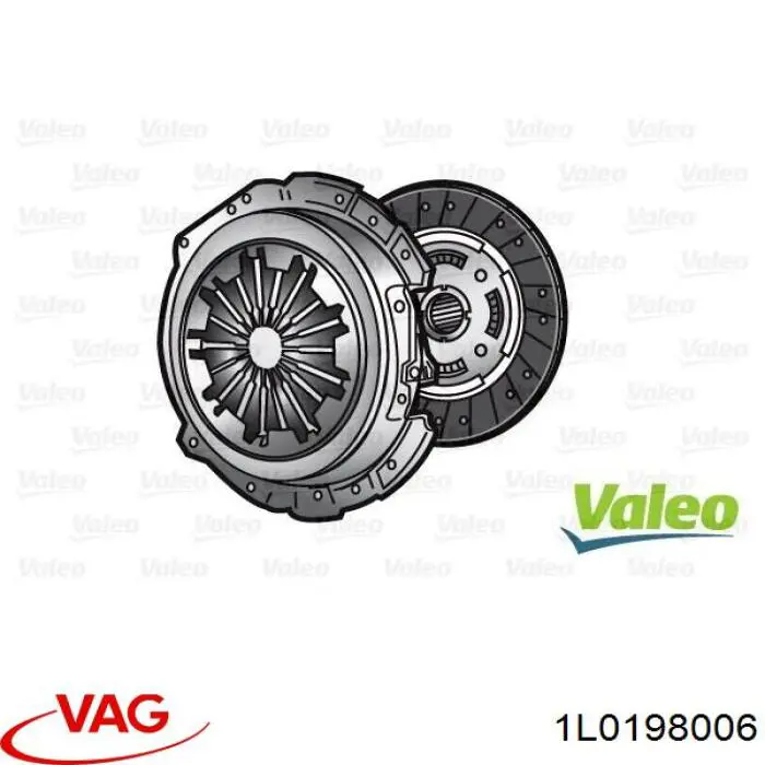 Комплект зчеплення (3 частини) VAG 1L0198006 ціна, від 89.89 USD