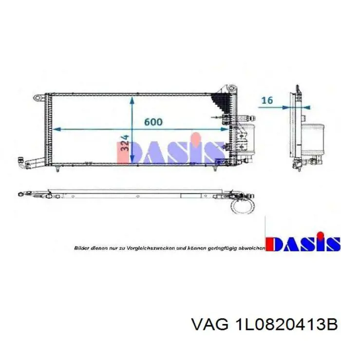 Радіатор кондиціонера 1L0820413B VAG