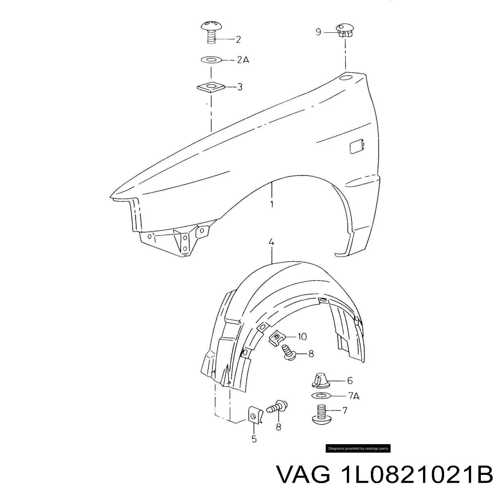 Ліве переднє крило VAG 1L0821021B ціна, від 267239.19 USD