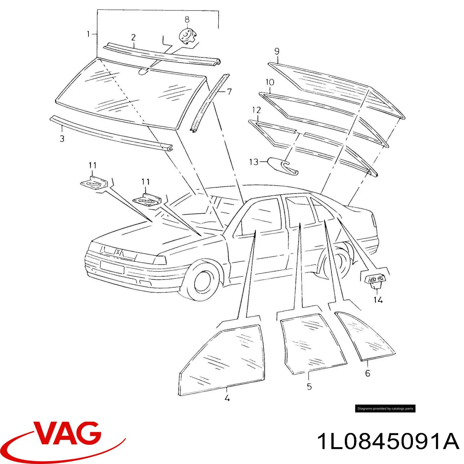 Автомобільне скло на Seat Toledo I 1L