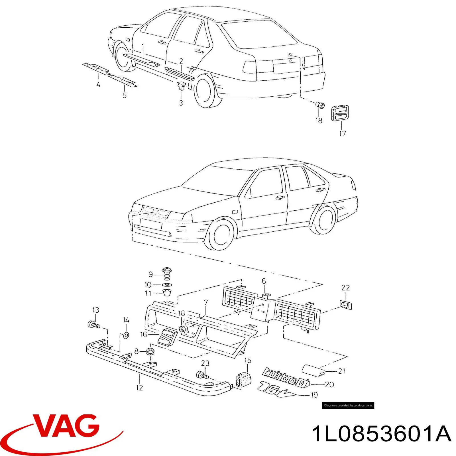 Емблема кришки багажника, фірмовий значок на Seat Toledo I 1L