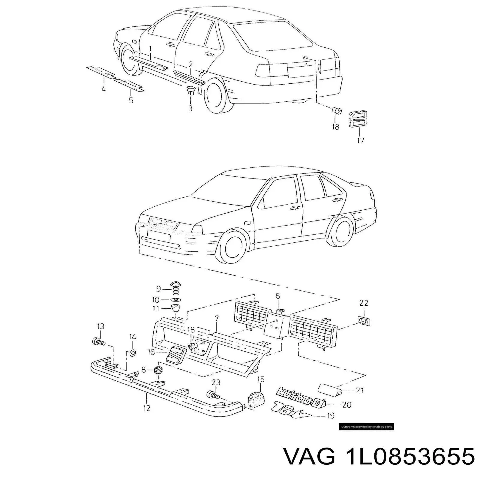 Накладка (рамка) решітки радіатора VAG 1L0853655 ціна, від 22.25 USD