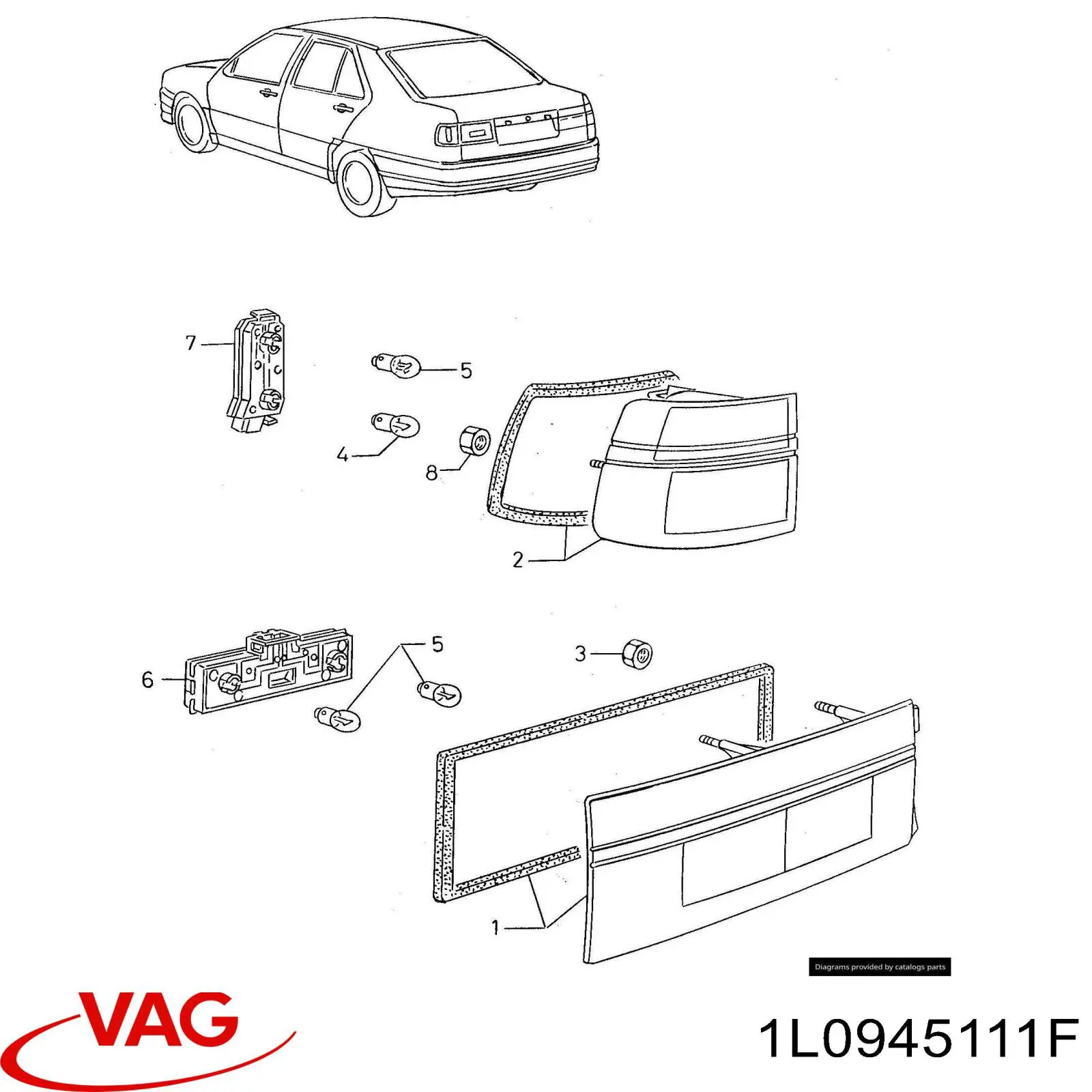 Купити 1L0945111F VAG Ліхтар задній