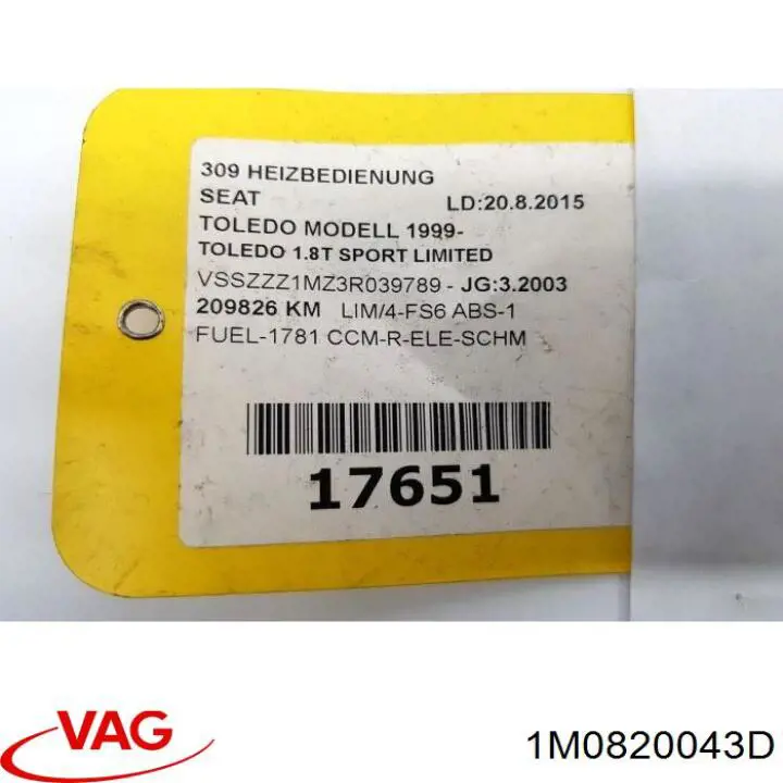 Купити 1M0820043C VAG Блок управління пічкою