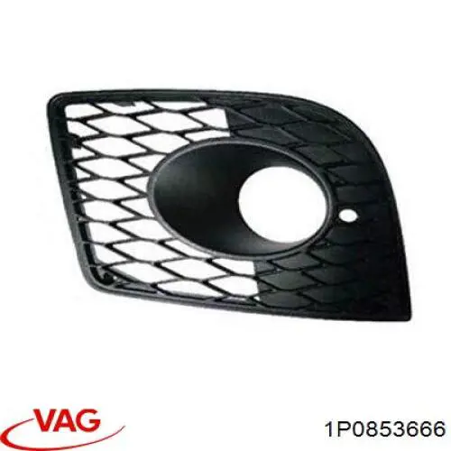 Купити 1P0853666 VAG Заглушка/ решітка протитуманних фар бампера переднього, права
