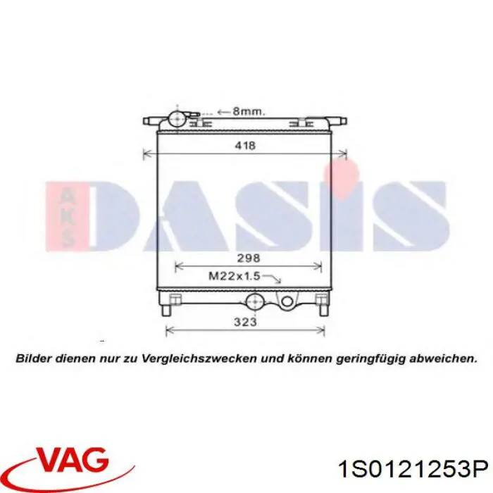 Радіатор основний VAG 1S0121253P ціна, від 56.69 USD